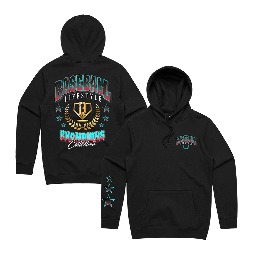 Champions Logo Hoodie Black Baseball Lifestyle 101