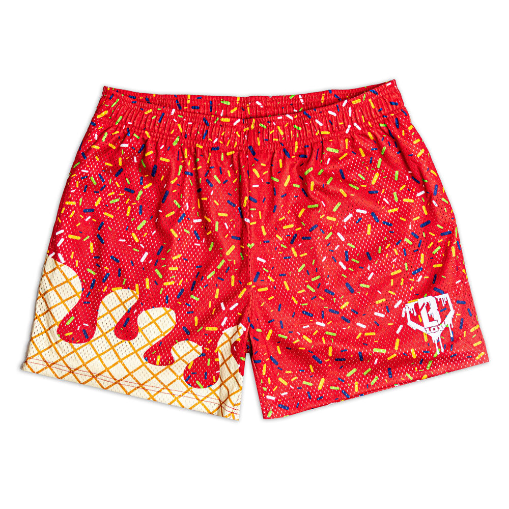 Red Micro Shorts with Zippers Cherrybomb