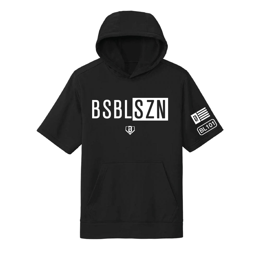 BSBL-SZN Short Sleeve Hoodie V2 White/Black