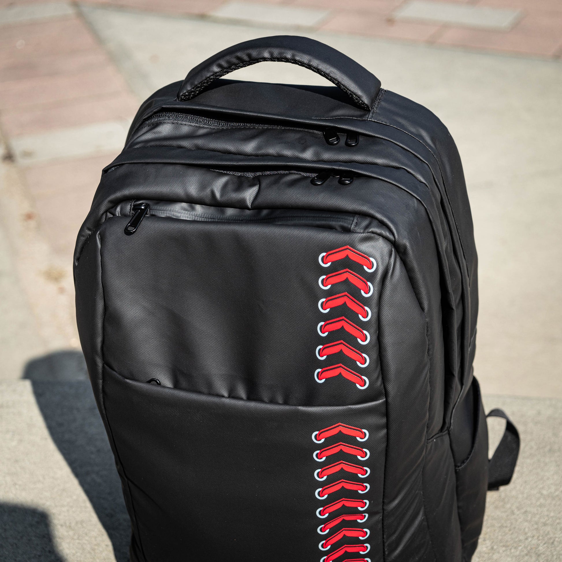 Black baseball seams backpacks