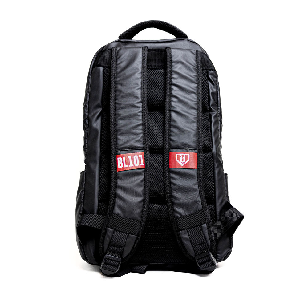 Black baseball seams backpack