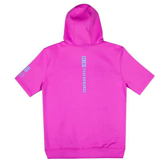 Pink short sleeve hoodie