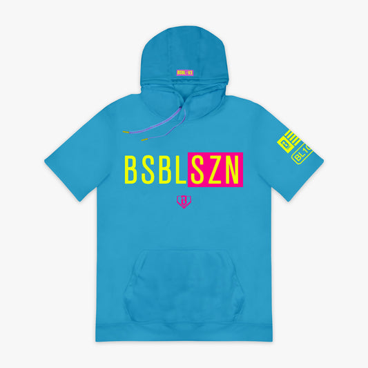 BSBL-SZN Short Sleeve Hoodie V3 - Highlighter Blue