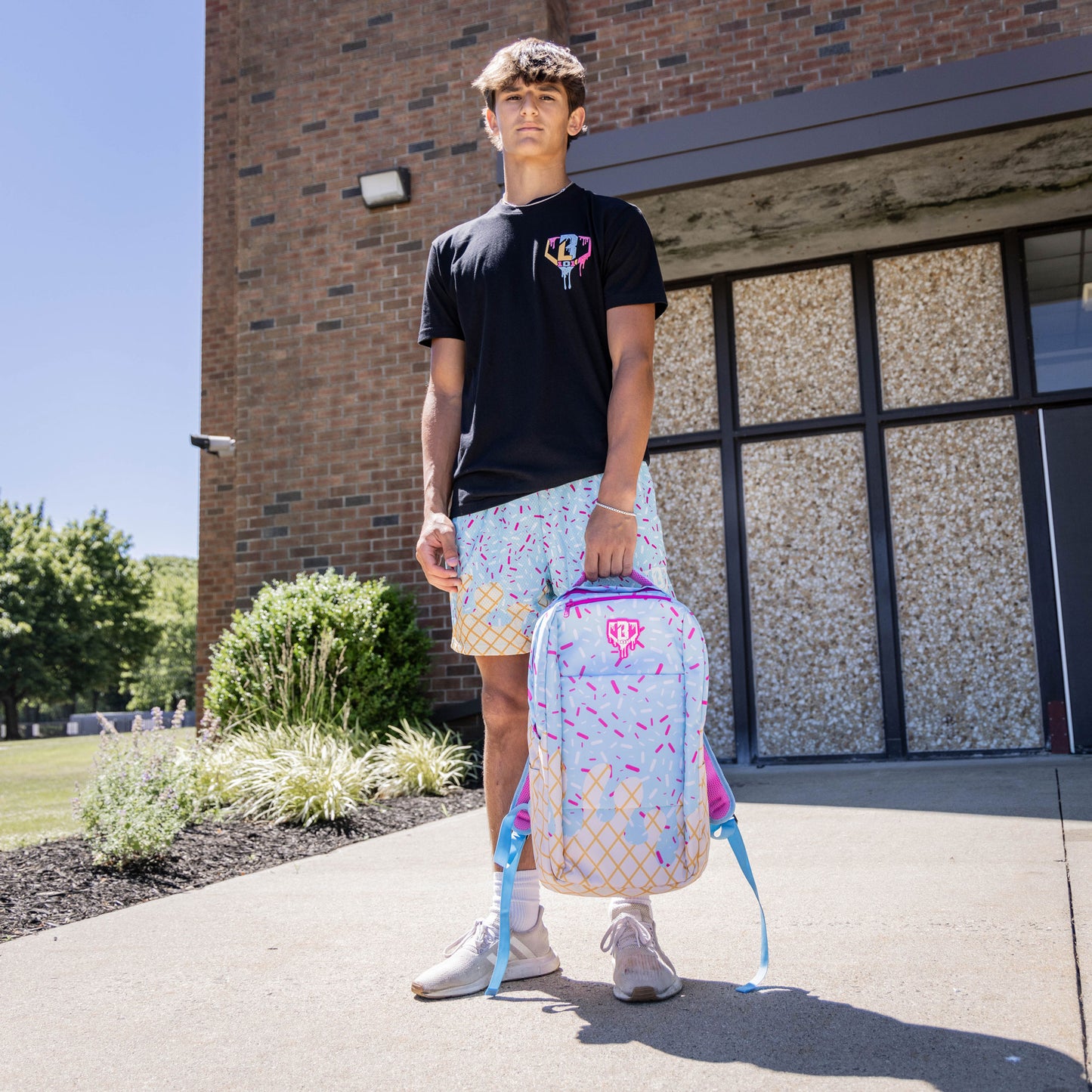 Blue ice cream backpack, cotton candy backpack