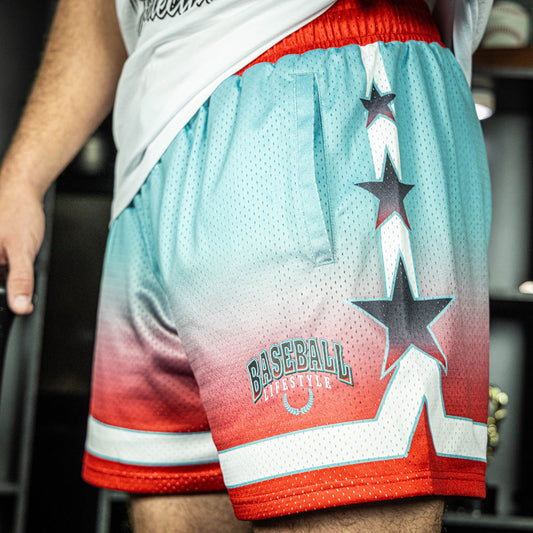 Champions Star Youth Shorts - Gradient Teal/Red