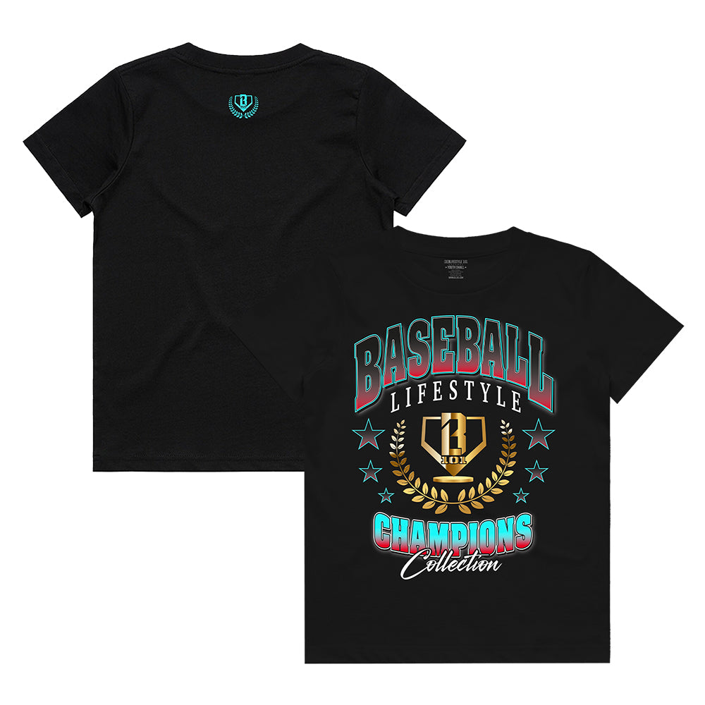 Champions Logo Youth Tee - Black