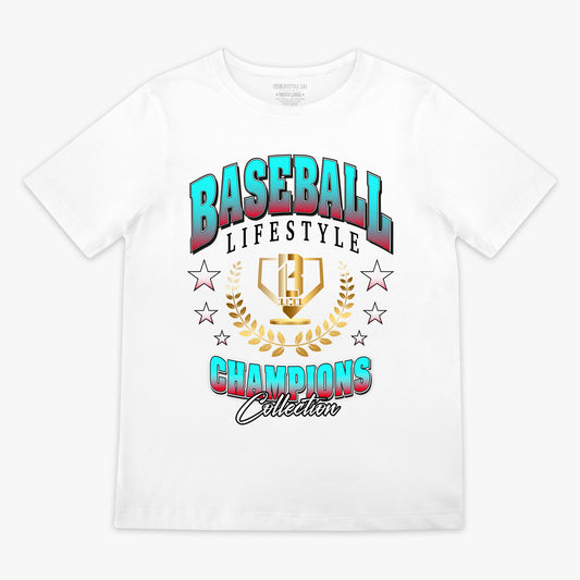 Champions Logo Youth Tee - White