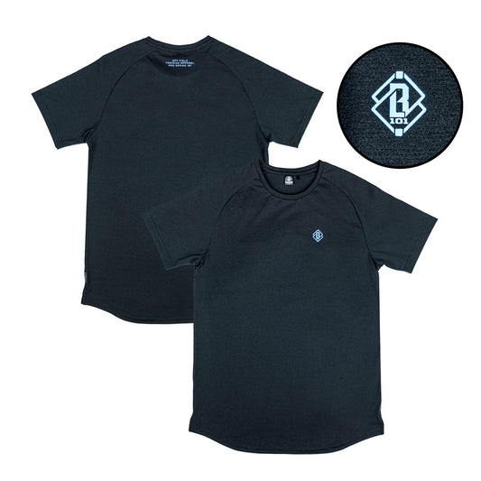 Diamond Tech Youth Tee - Black/Light Blue