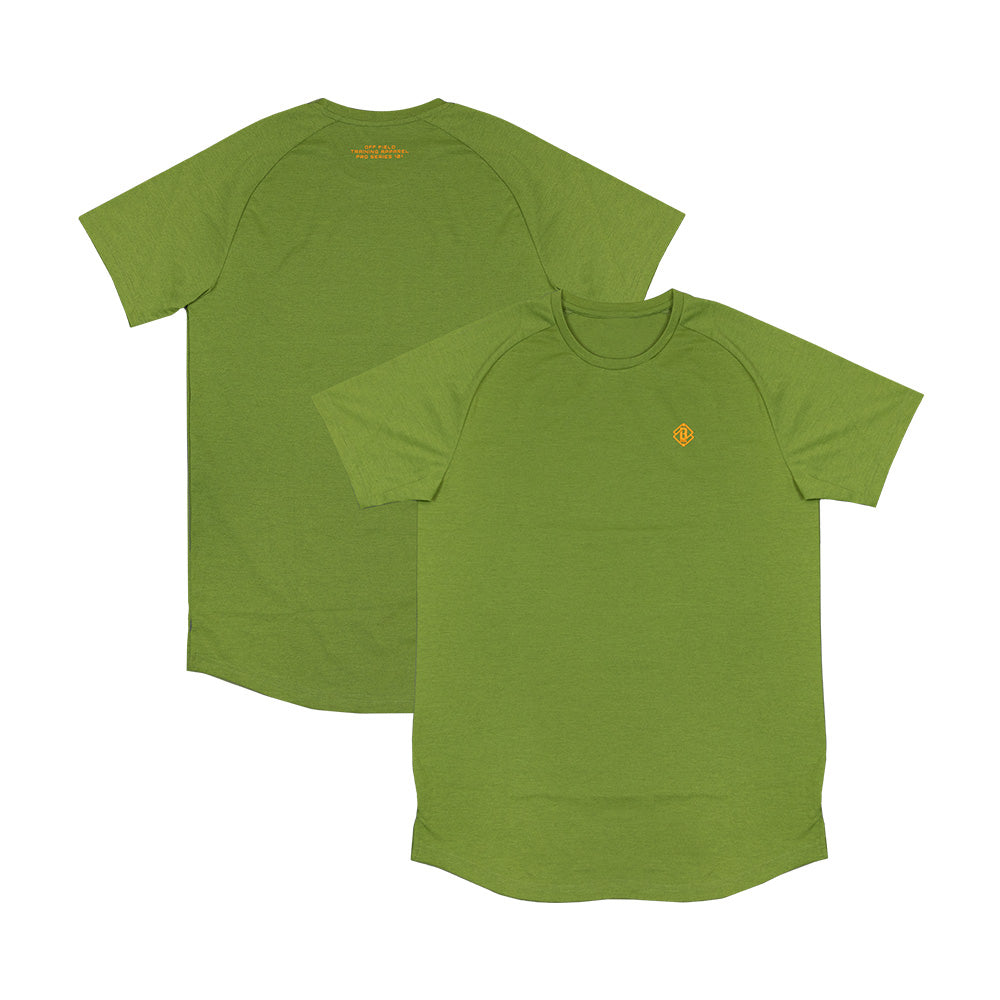 Diamond Tech Youth Tee - Olive Green/Orange