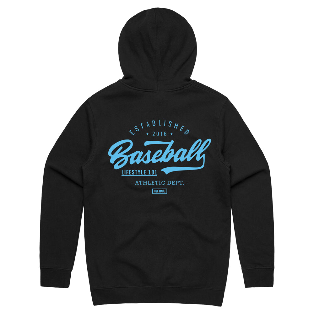 Light blue and black hoodie sale