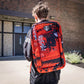 Black and red graffiti backpack