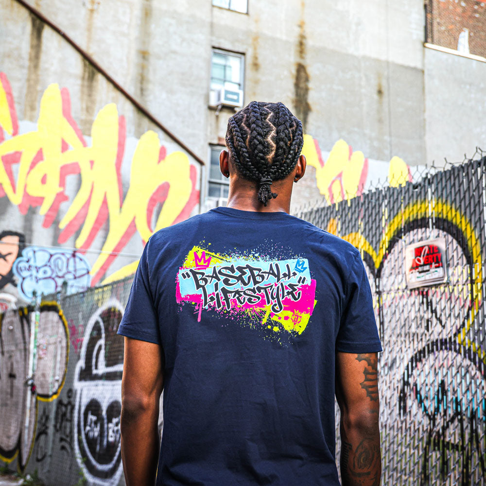 Graffiti Crown Tee - Navy