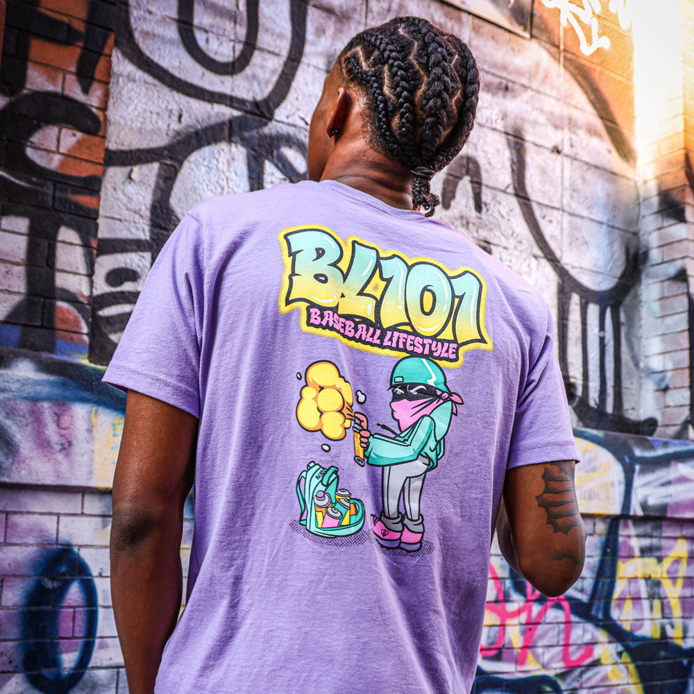 Graffiti Tag Man Tee - Lavender