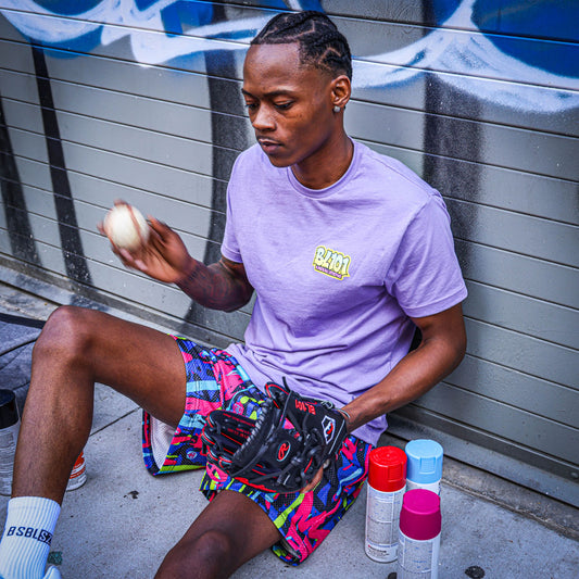 Graffiti Tag Man Tee - Lavender