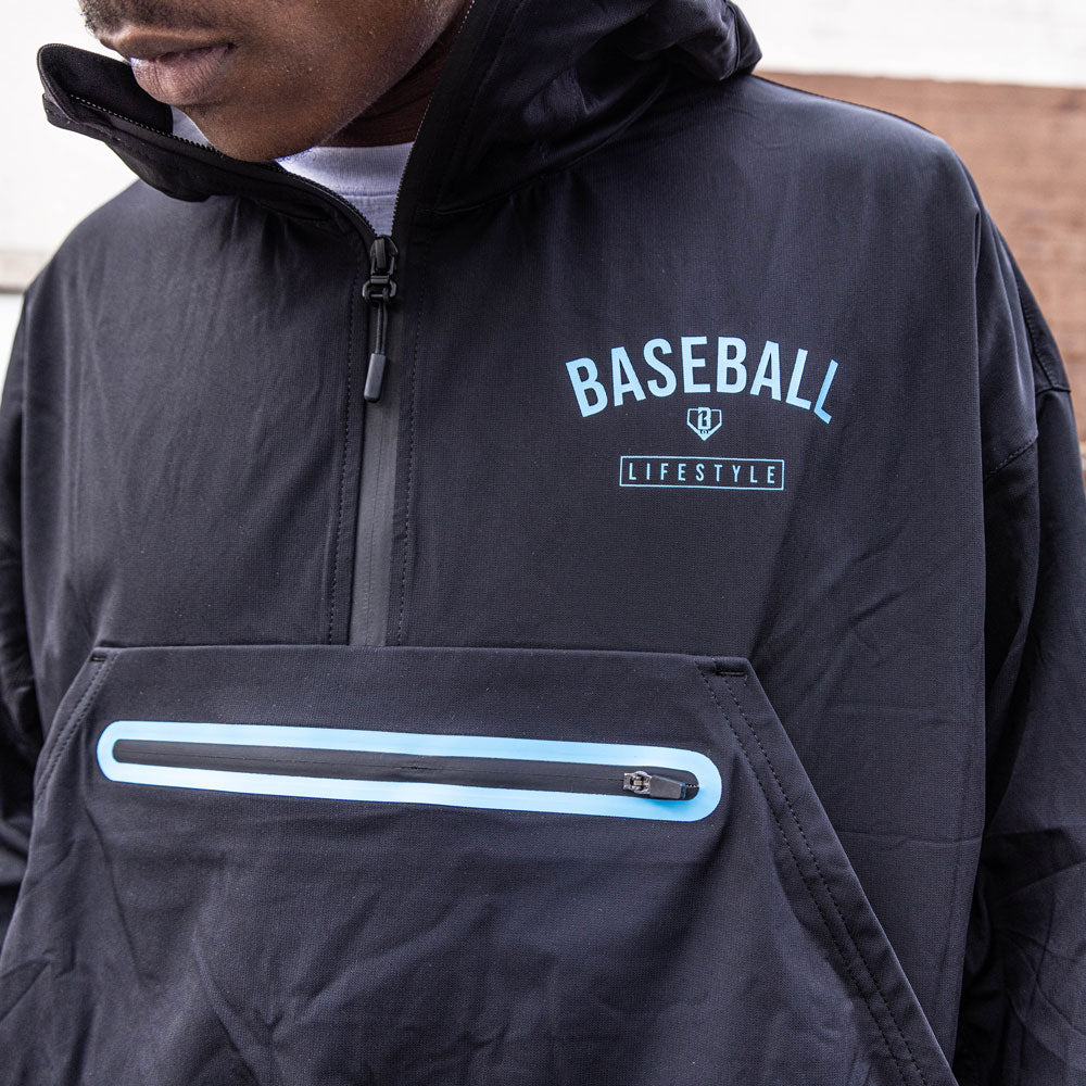 Heritage Premium Windbreaker - Black/Light Blue