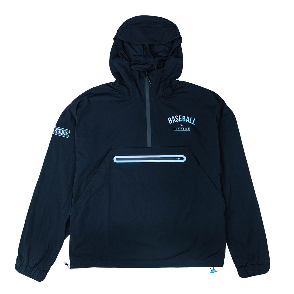 Heritage Premium Youth Windbreaker - Black/Light Blue