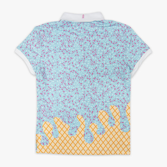 Ice Cream Two-Tone Youth Polo - Cotton Candy