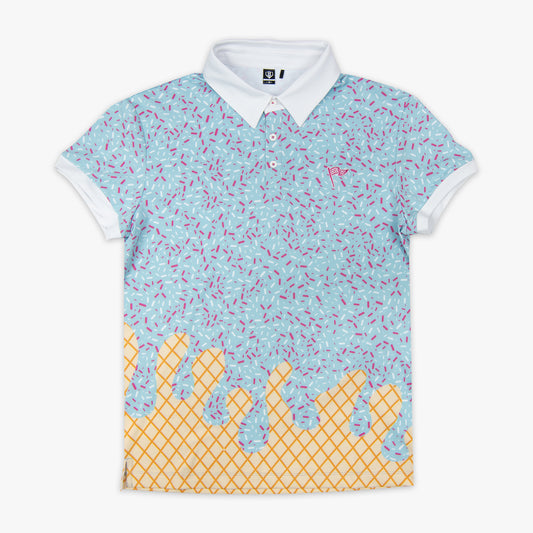 Ice Cream Two-Tone Youth Polo - Cotton Candy