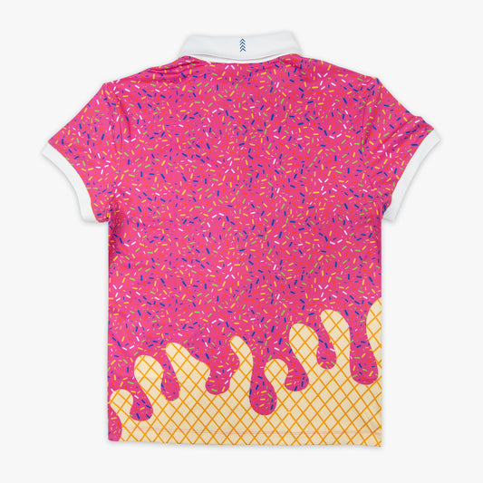 Ice Cream Two-Tone Youth Polo - Strawberry