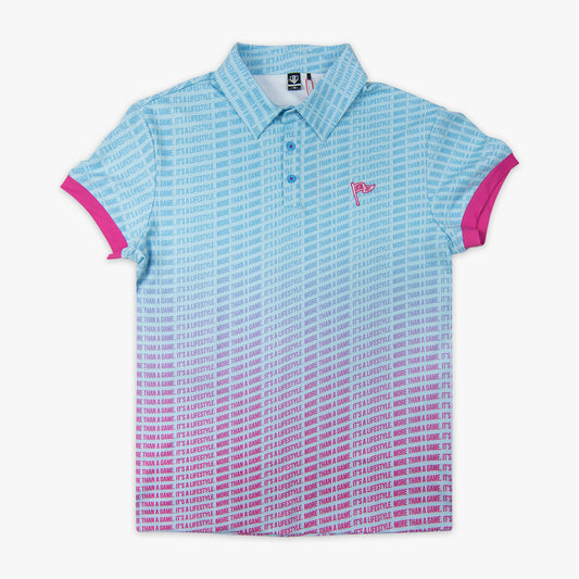 More Than a Game Gradient Youth Polo - Cotton Candy Blue