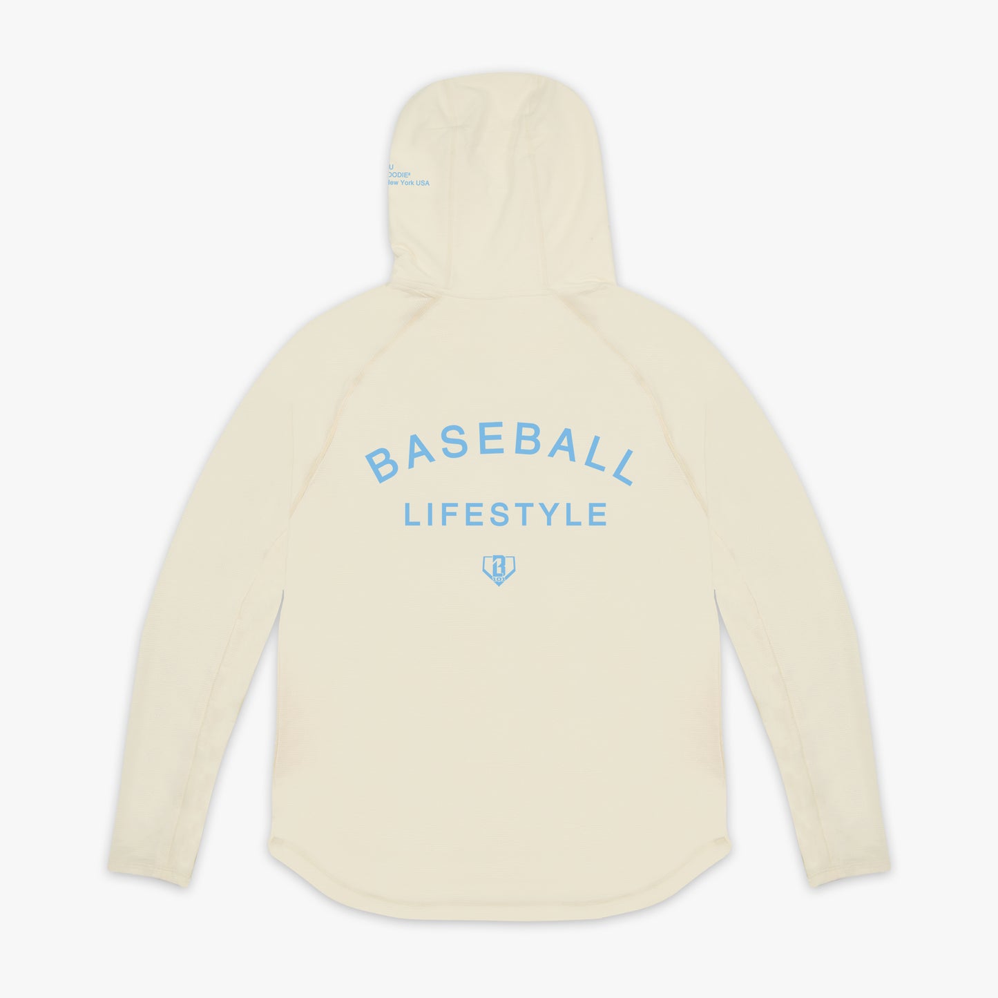 athletic performance hoodie bone light blue