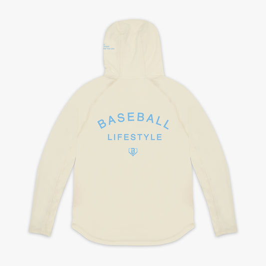 athletic performance hoodie bone light blue