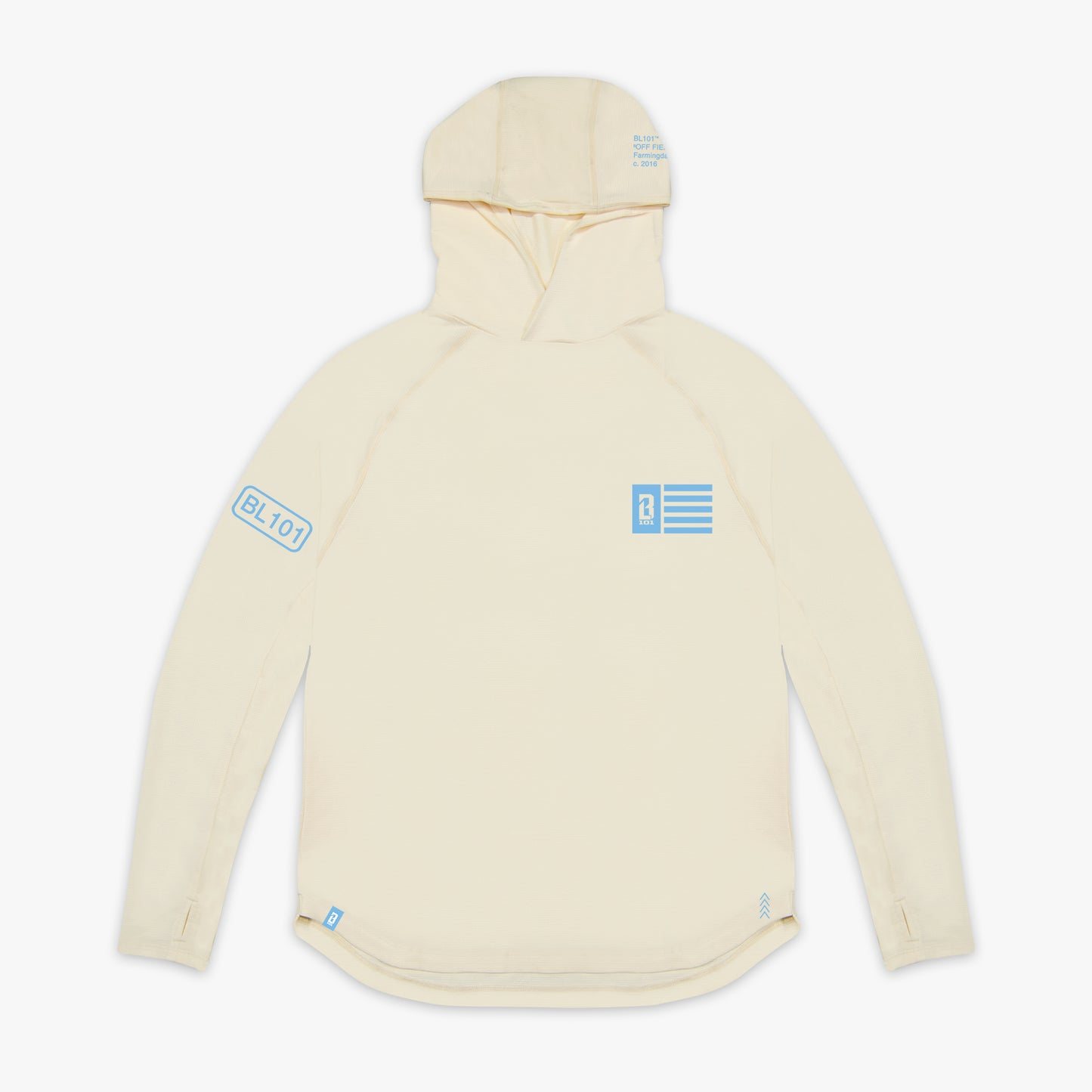 athletic performance hoodie bone light blue