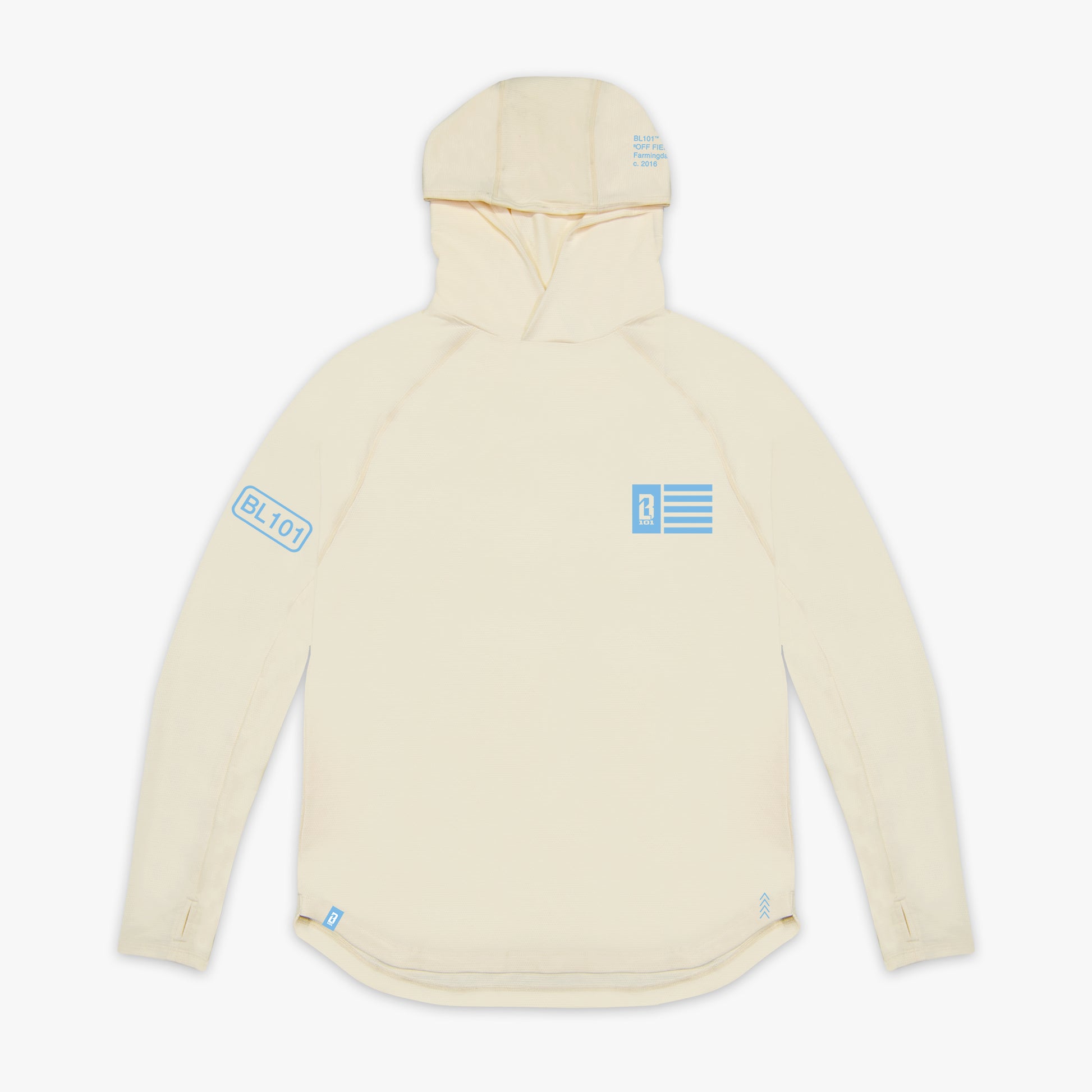 athletic performance hoodie bone light blue