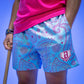 Paisley Youth Shorts - Blue/Pink