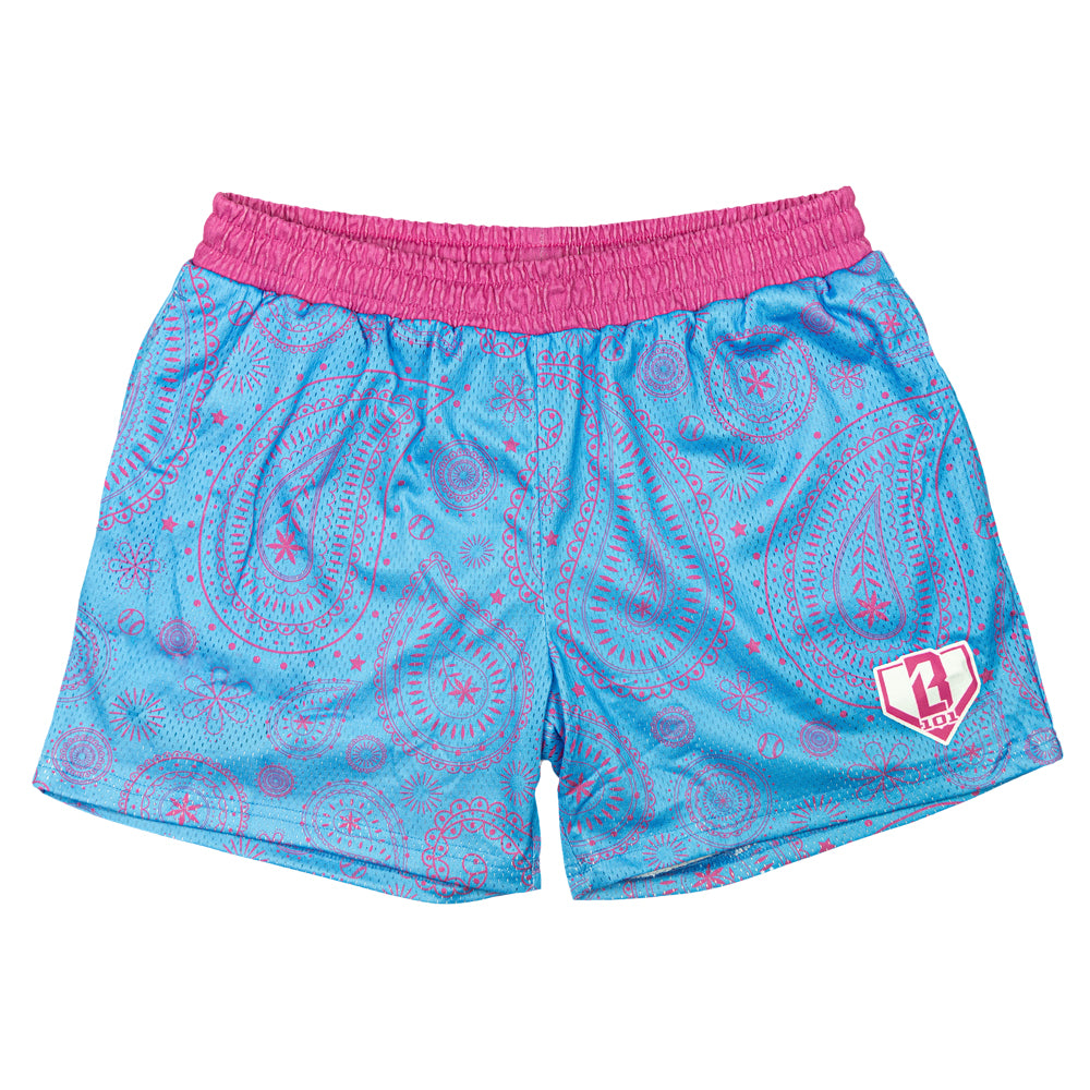 Paisley Shorts - Blue/Pink