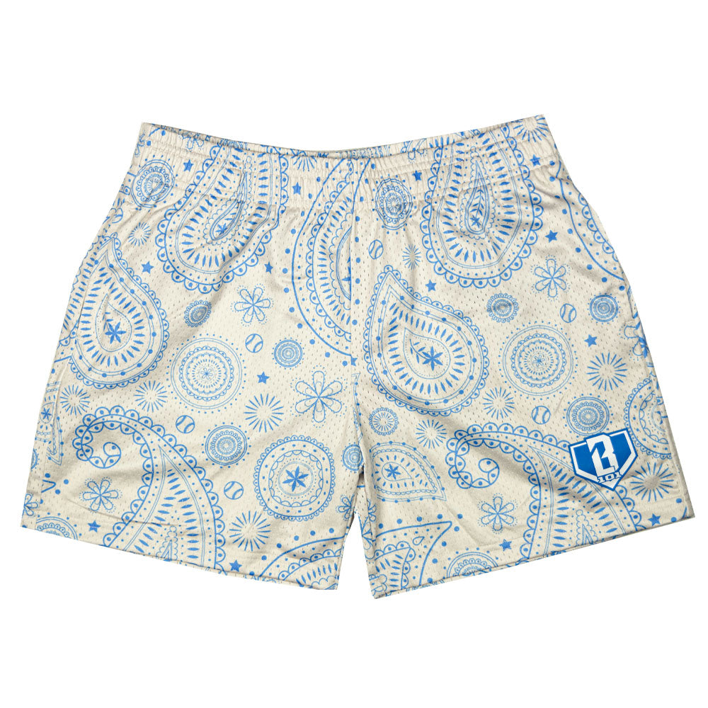 Paisley Shorts - Bone/Light Blue