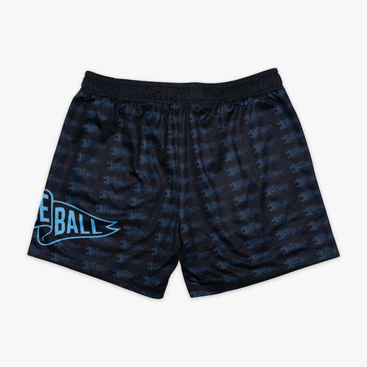 Pennant Youth Shorts - Black/Light Blue