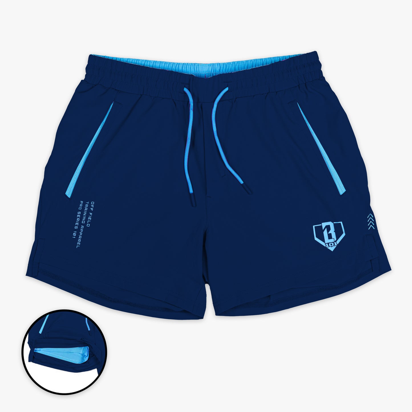 Pro Series Youth Shorts V2 with Liner - Navy/Light Blue