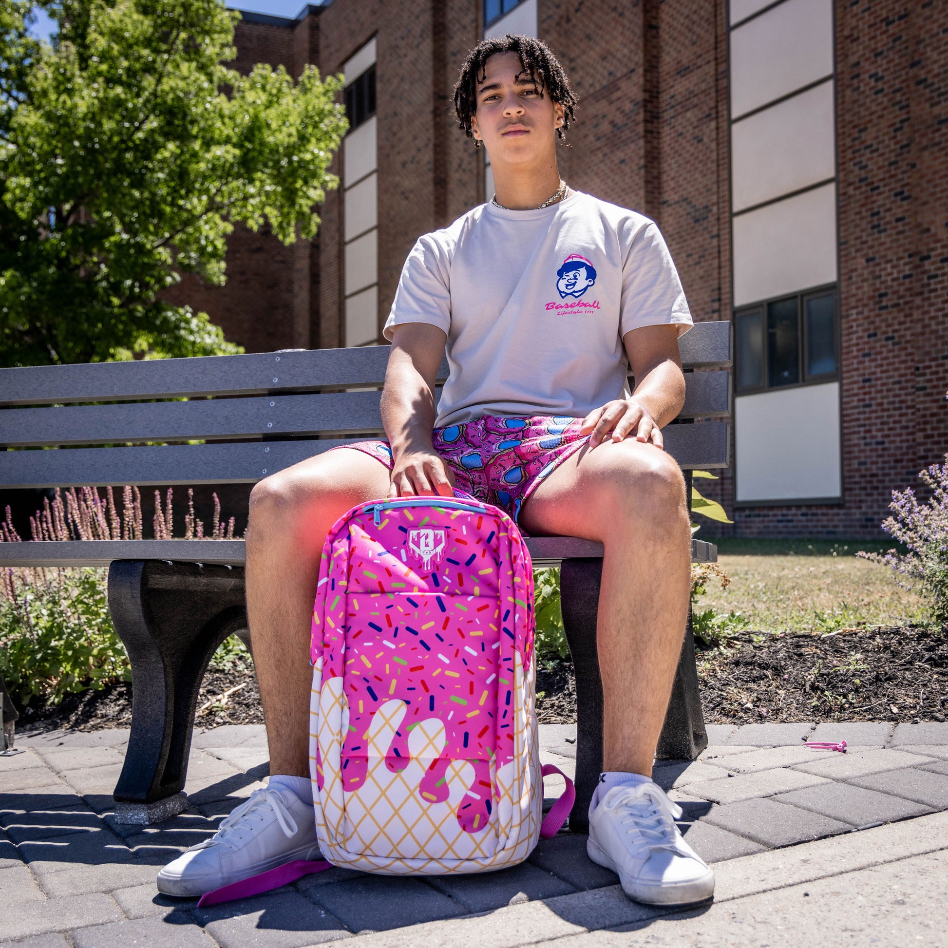 Strawberry backpack, strawberry ice cream drip