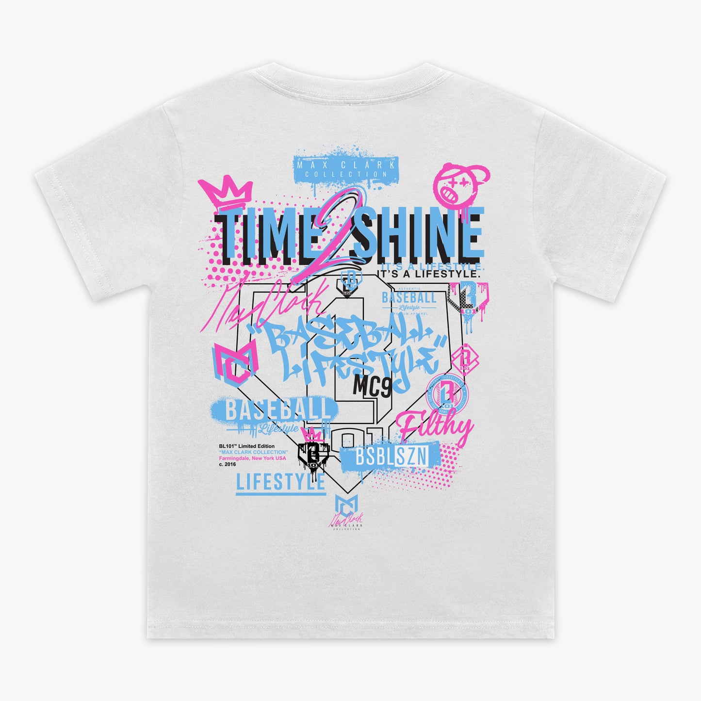 Time 2 Shine Icons Youth Tee - White