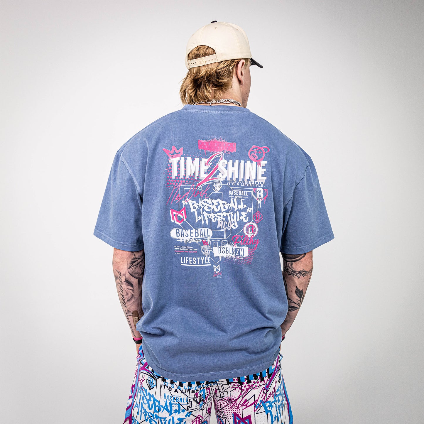 Time 2 Shine Icons Tee - Blue