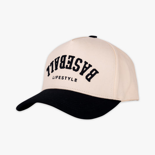 Upside Down Baseball Hat - Cream/Black