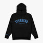 Upside Down Baseball Hoodie - Black/Light Blue