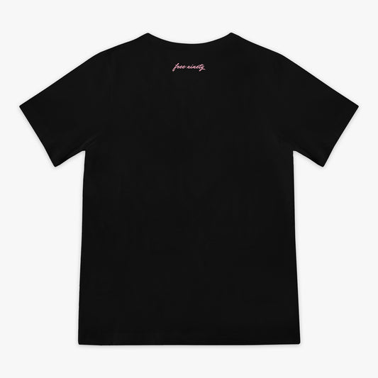 Upside Down Baseball Youth Tee - Black/Pink