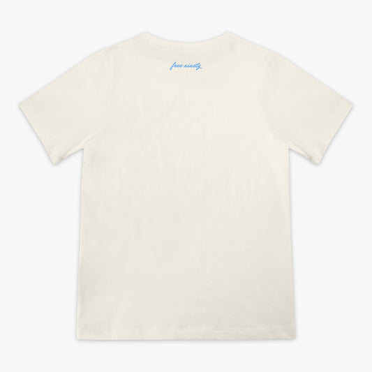 Upside Down Baseball Youth Tee - Cream/Light Blue