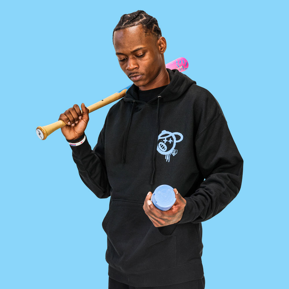 Vandal Hoodie - Black/Light Blue