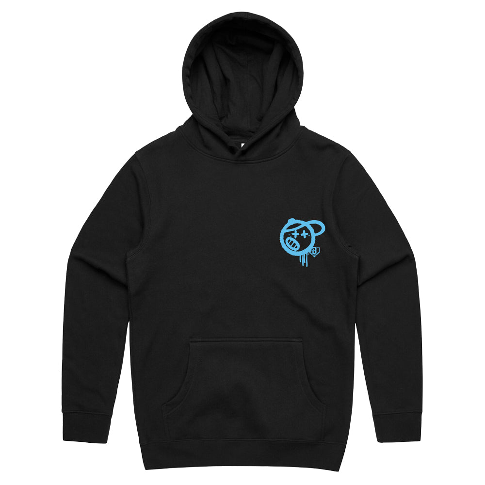 Vandal Youth Hoodie - Black/Light Blue